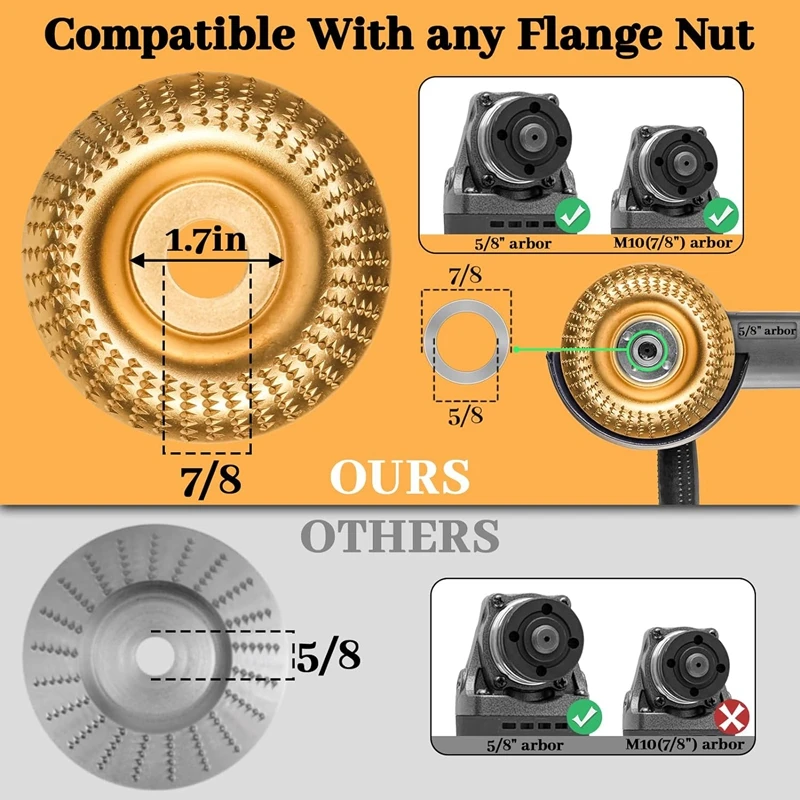 11 Piece Wood Carving Disc Angle Grinder Wood Carving Disc Wood Shaping Grinding Disc Metal For 4Inch Or 4 1/2Inch Angle Grinder