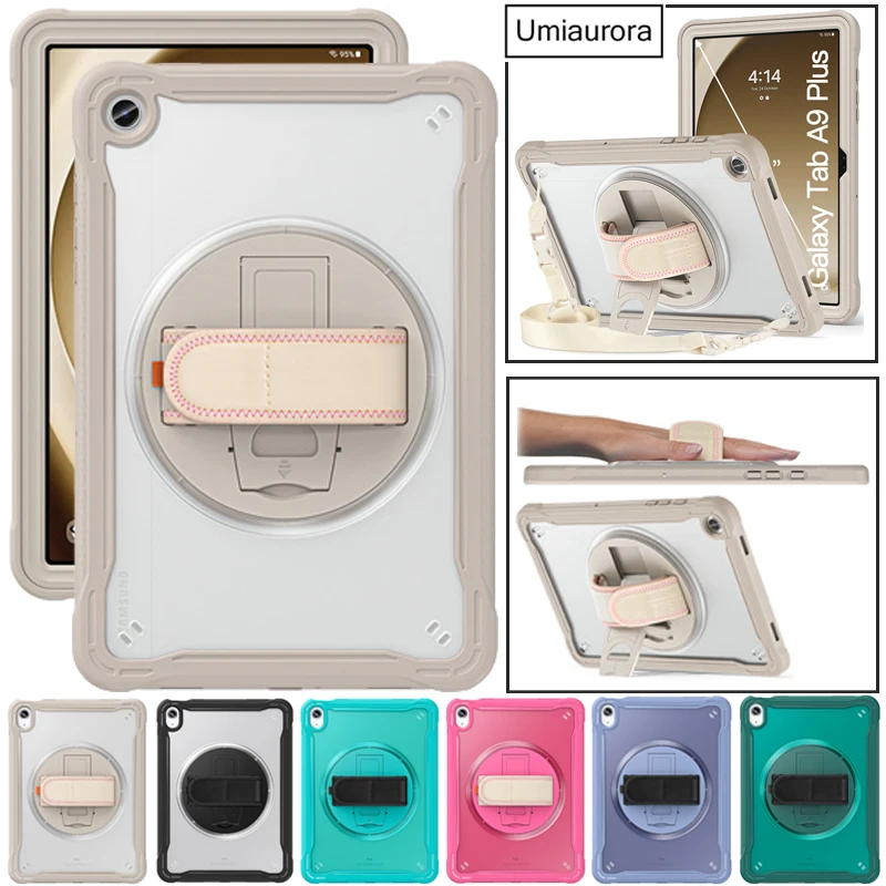 

Для Samsung Tab A11 8,7 "SM-X130 A9+ A11+ Plus 11-дюймовый SM-X230 X210 Чехол-подставка с ремешком на руку Противоударный защитный чехол для ПК Funda