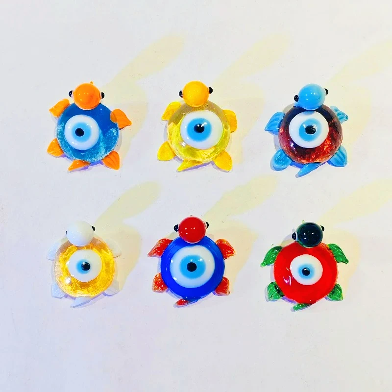 6pcs Japanese Style Mini Glass Turtle Figurine Cute Cartoon Animal Home Car Tabletop Ornament Kawaii Decor Accessories 2026 New