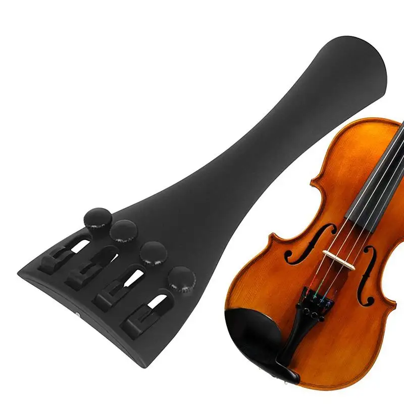 4/4 Violin Tailpiece Sturdy Carbon Fiber Pull Plate Violin Tail Universal High Strength Ultra Composite Tailpiece With 4 Fine