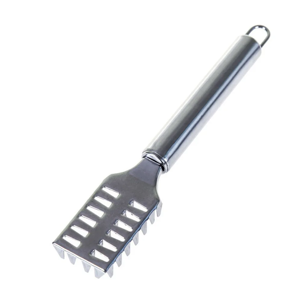 Stainless Steel Fish Scale Remover Silver Handheld Fish Descaler Tool Portable Serrated Sawtooth Fish Skin Scraper