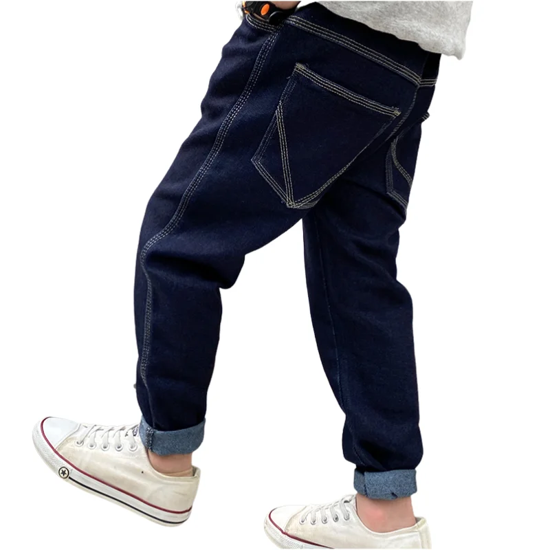 3-14 Years Plain Denim Pants forBoys Jeans Kids Blue Casual Trousers Kids Clothes 4 5 6 7 8 10 12 14 Years Old OKD239579