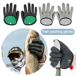 1pc Fishing Gloves Full Finger Anti-Slip Durable Work Cutproof Glove Fisherman Protect Hand Fish Grab Carp Latex Hunting Gloves