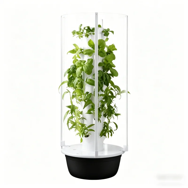 5-Layer Spacetree Vertical Hydroponic Tower with Grow Light Smart Vegetable Planter Home Indoor Herb Garden Kit Soilless Aeropon