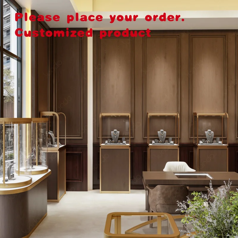 custom.Sundo Factory Direct Jewelry Display Cabinet Retail Store Custom LED Tempered Glass Stainless Steel Luxury Watch Counter