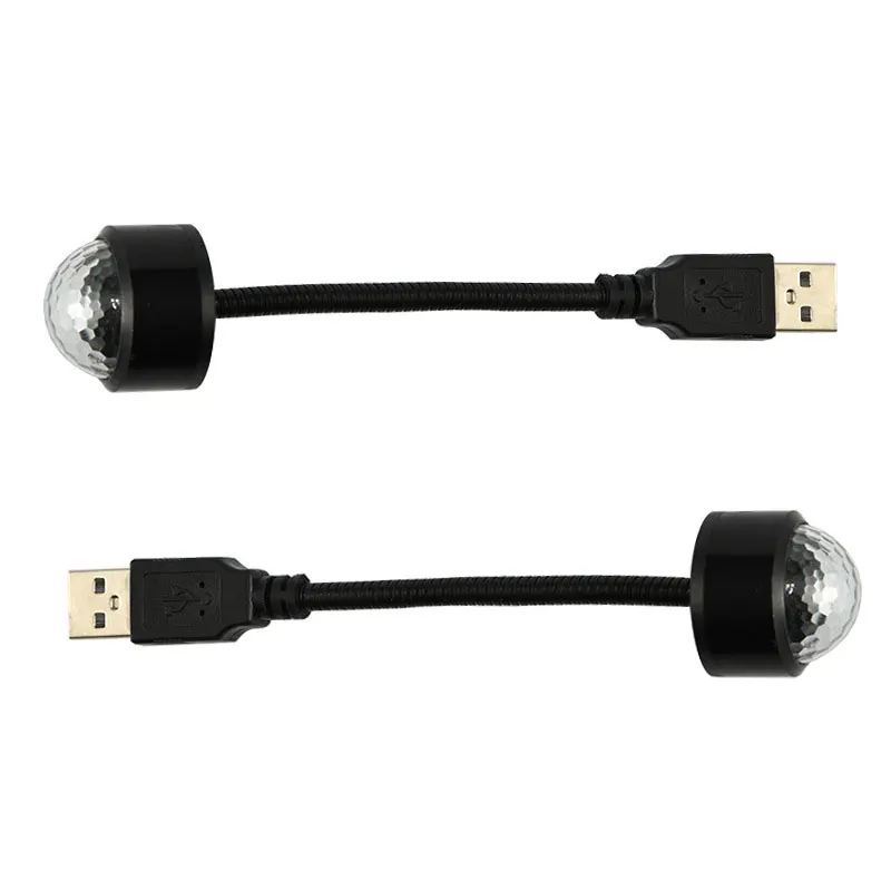 SanjiCook-Mini Luz de bola mágica RGB para coche, proyección de energía USB, adecuada para techo de coche y decoración de techo, iluminación Plug And Play