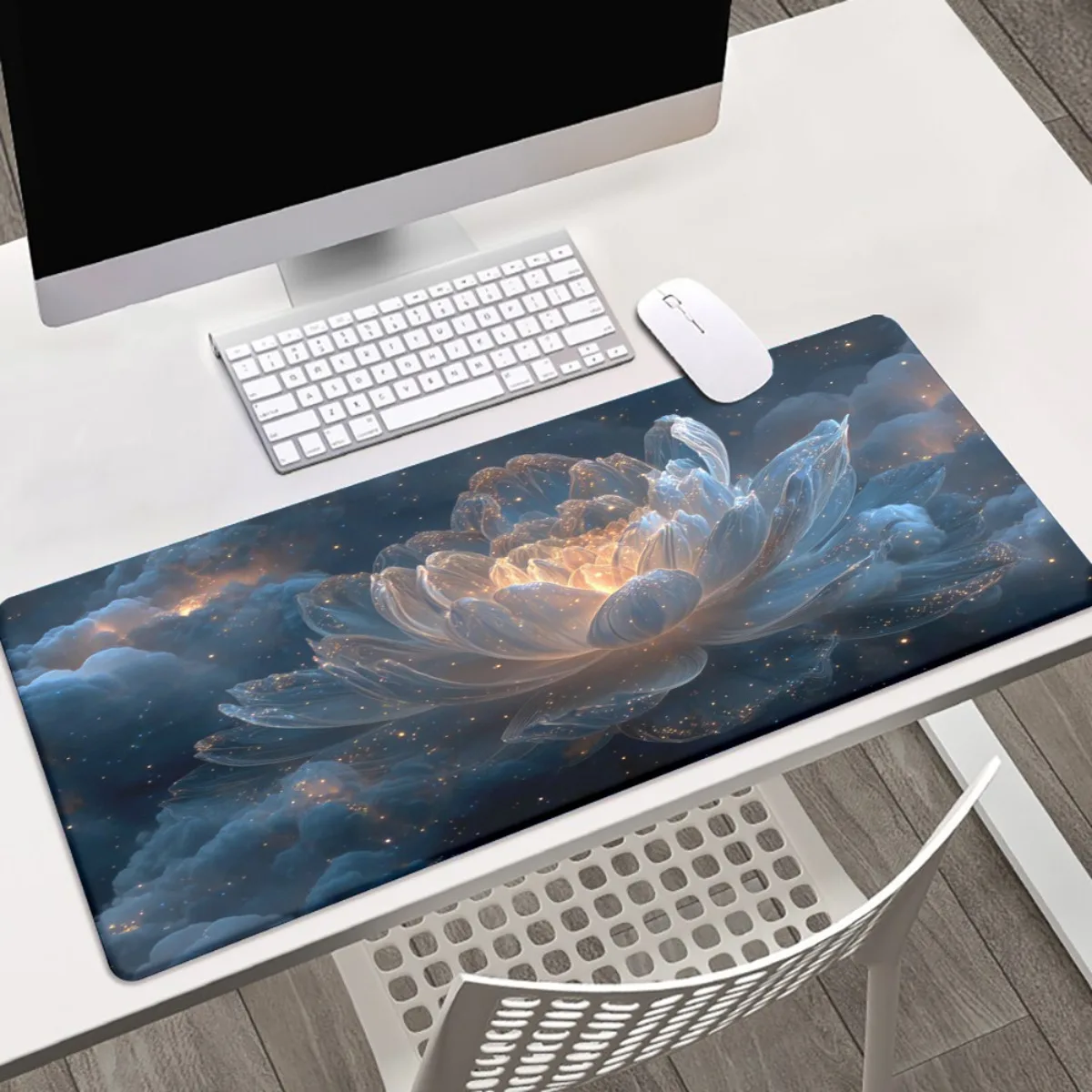 

Игровой коврик для мыши с цветочным узором и большим противоскользящим резиновым основанием, который можно стирать и подходит для домашнего и офисного использования.