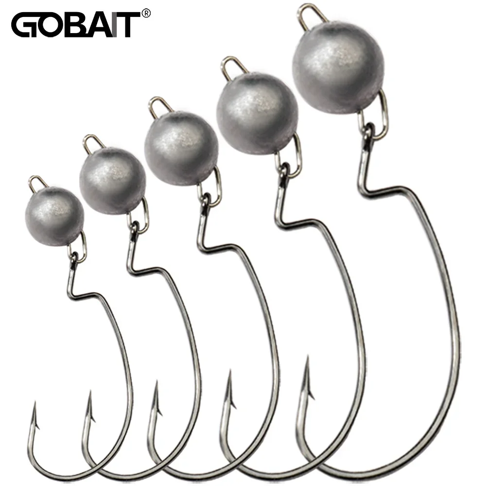 5pcs Metal Jig Head Worm Hooks 2g 4g 10g 14g 18g Weight Crank Gear Sinker Pesca Weedless Offset Rig Fishing Tackle Kit Fishhook view 6