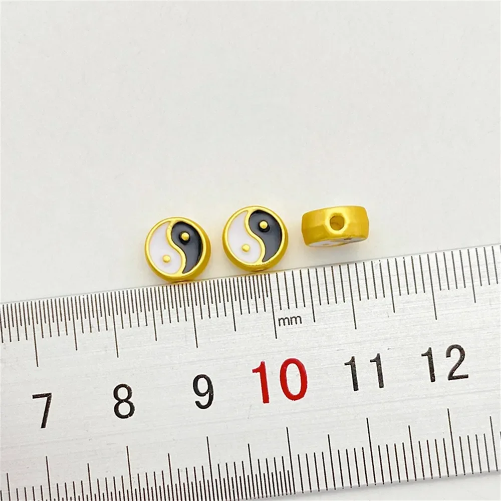 

Ancient Gold Simple Gossip Tai Chi Straight Hole Beads Loose Beads Handmade DIY String Bracelet Jewelry Material Accessories