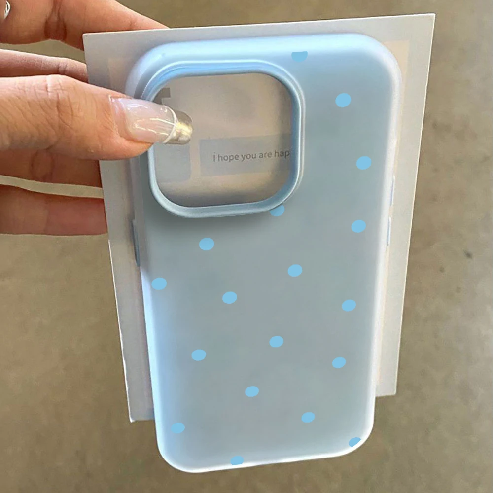 Einfache blaue Polka-Dots-Silikonhülle für Xiaomi Redmi 17 Pro Max Hüllen für Redmi Mi 11 Lite 5G 14T Pro 15T Pro 17 Pro INS Funda – Detail 3