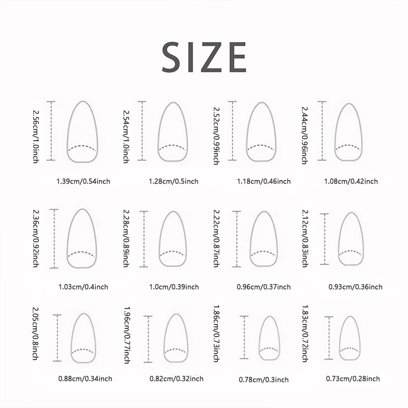 24 PCs Valentine's Day Long Almond Shape Novelty Wind Bow Rhinodrill Nail with 1 File and 1 Jelly Glue