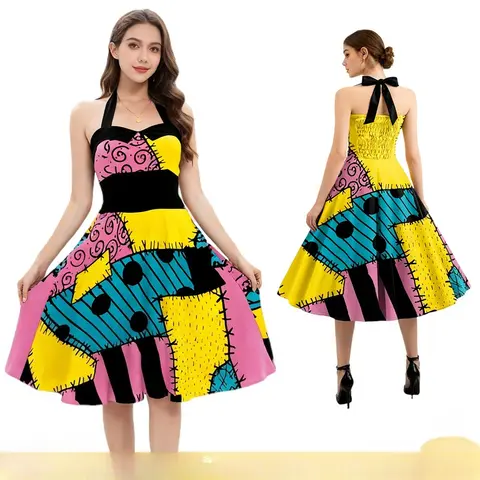 Anime Halloween cauchemar avant noël Sally robe Cosplay haut de fête déguisement adulte Performance Costumes ensembles