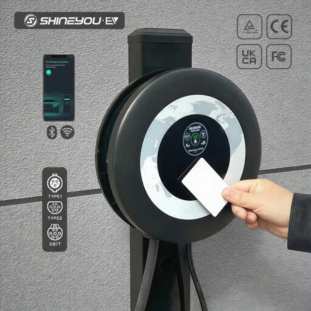 

22KW Type 2 Home Wallbox Ev Charger 32A And Custom EVSE J1772 Wall-Mounted Fast Charging Station Type 1