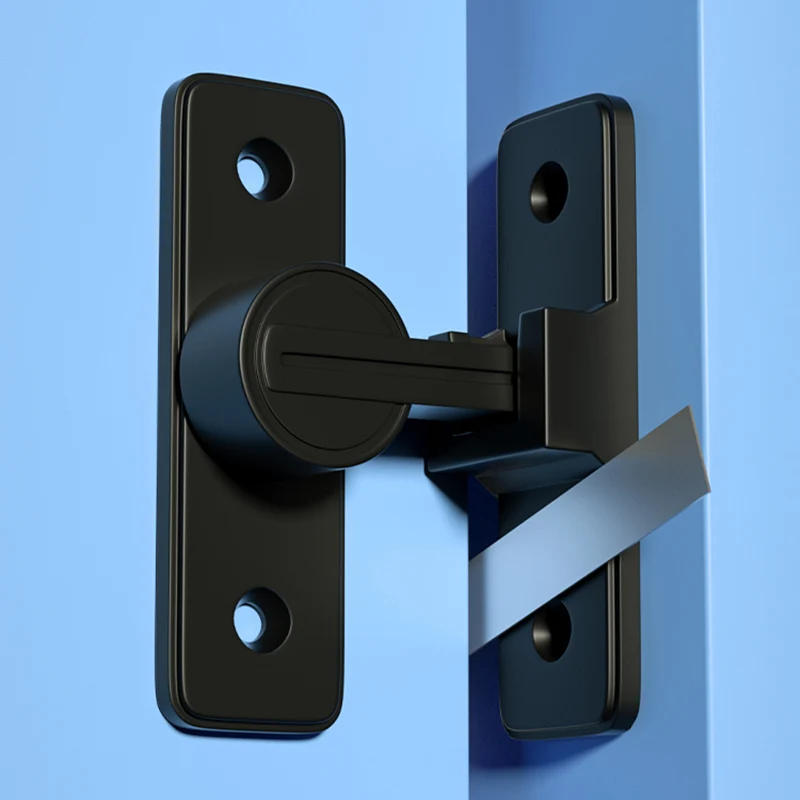 1PCS Non Punching Positioning Door Buckle 90 Degree Sliding Door Lock Bolt Sliding Door Bolt Bathroom Toilet Door Lock