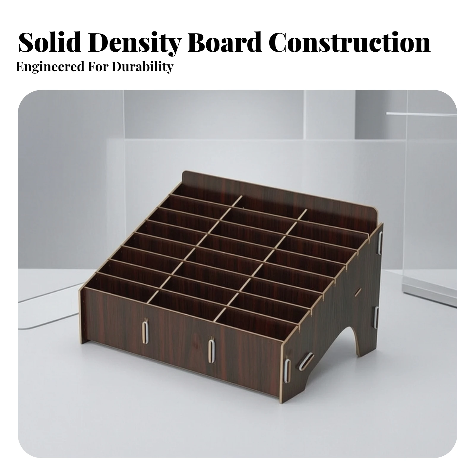 Organizer Box with 24 Compartments Open-Front Multi-Compartment Phone Holder Desk Storage Box with Compartments Organized