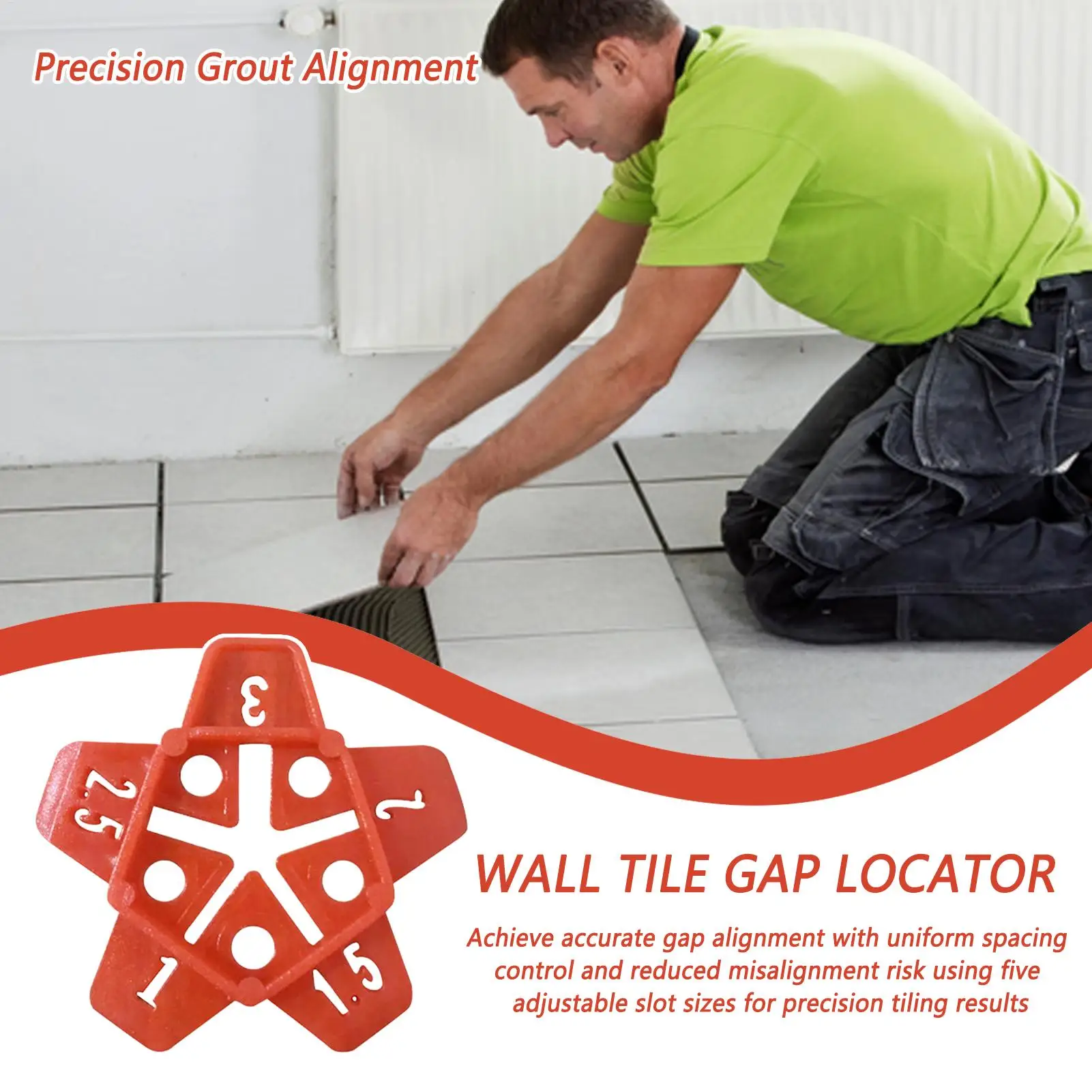 Wall Tiles Leveling Device Floor Leveling Device 50 Pieces Anti-Slip Positioning Tiles Locator For Renovation Home Improvement