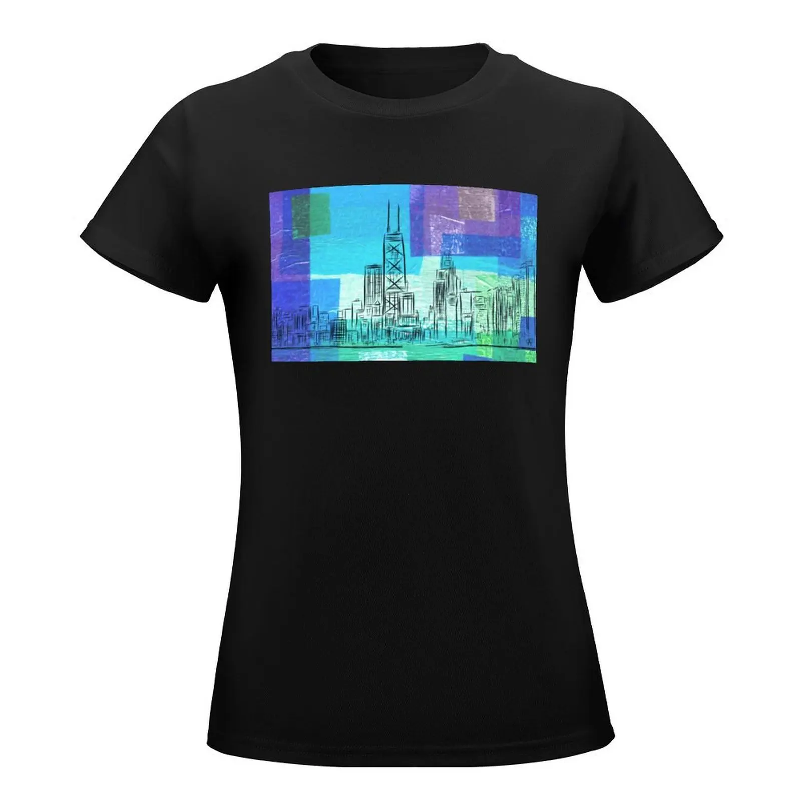 Teachers' Day Chicago Skyline T-shirt Crewneck Sports Tshirt Funny Home Humor Graphic