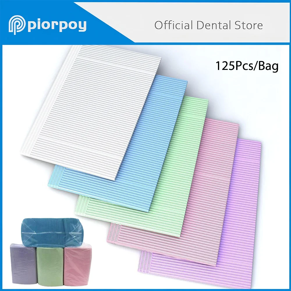 

PIORPOY 125Pcs/Bag Disposable Cleaning Pads Dental Clean Bib Pad Cordless Leaves Waterproof Covers Dental Napkins Tattoo Tools