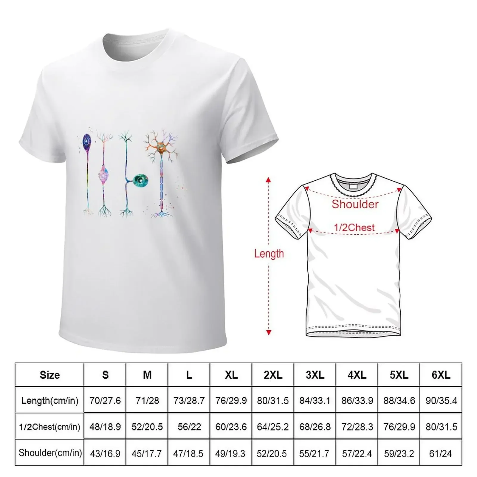 Four Types of Neurons T-Shirt oversized korean fashion shirts graphic tees customs t shirts for men pack