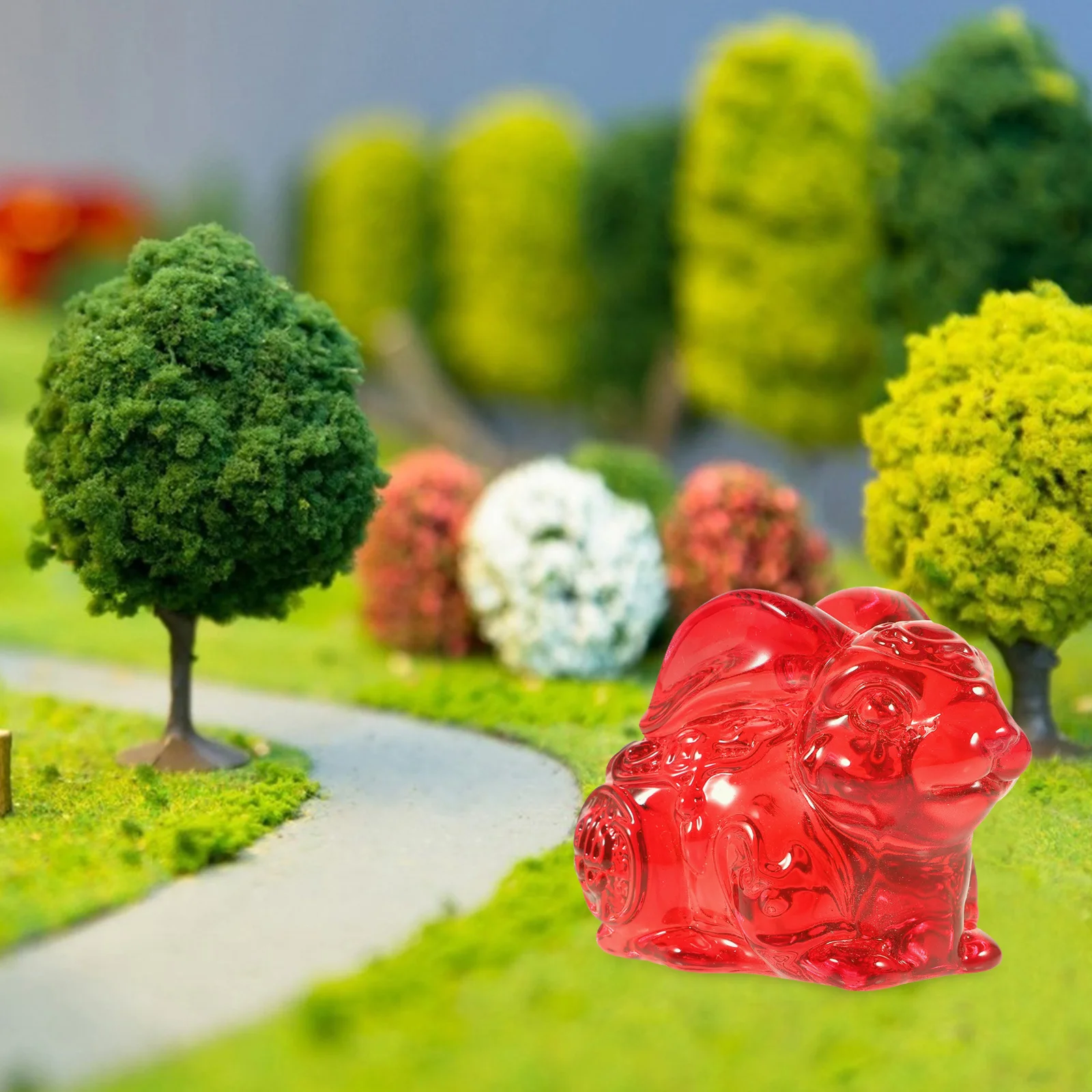 

Transparent Crystal Zodiac Rabbit Decor Small Bunny Statue for Desk Car Garden Home Wedding Decoration Craft Ornament