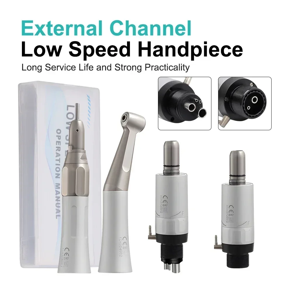 FX Dental Low Speed Contra Angle Mini Air Motor 2/4 Holes Available for Dentist Straight Handpiece Kit Low Speed Contra Angle