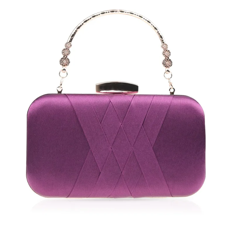 

Elegant Purple Evening Bags for Women Luxury Top-handle Criss-cross Woven Clutches Mother Wedding Party Purse Purple Handbags