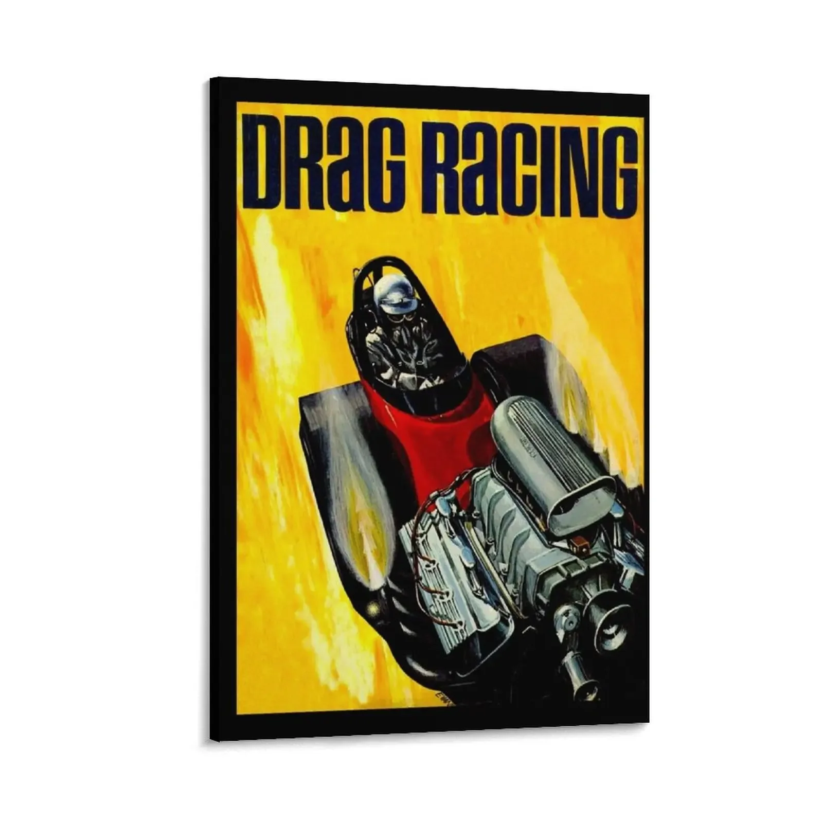 

DRAG AUTO RACING; Vintage Advertising Print Canvas Painting anime posters office decoration wall decoration painting