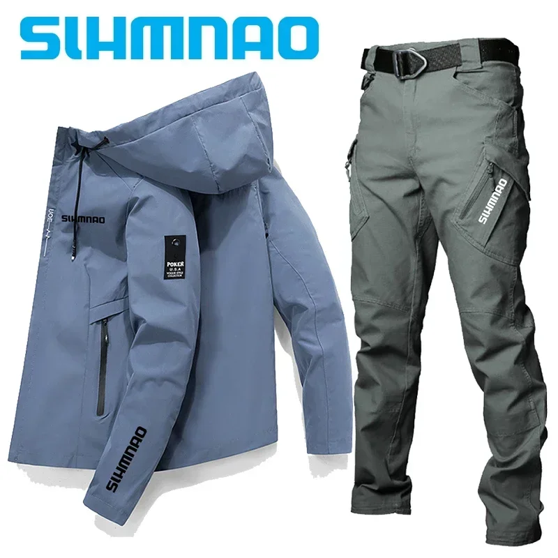 Spring and Autumn New Fishing Jackets for Men Windproof and Sunscreen Outdoor Mountaineering Tactical Pants Fishing Clothes 2024