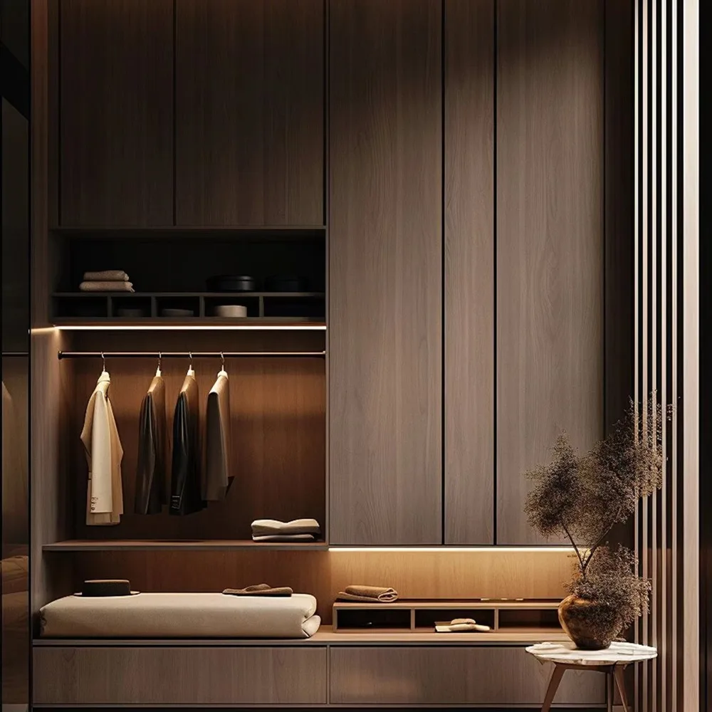 Full House Custom Cloakroom High Quality Wooden Walk-In Closet Multifunctional Storage Furniture