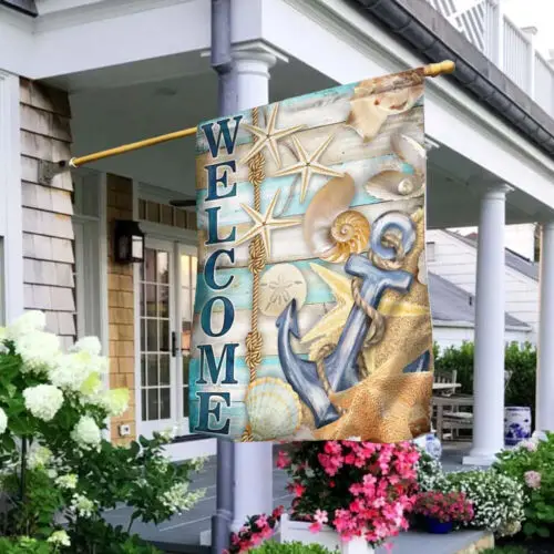 Welcome Beach Hello Summer Vacation Flag Garden Flag