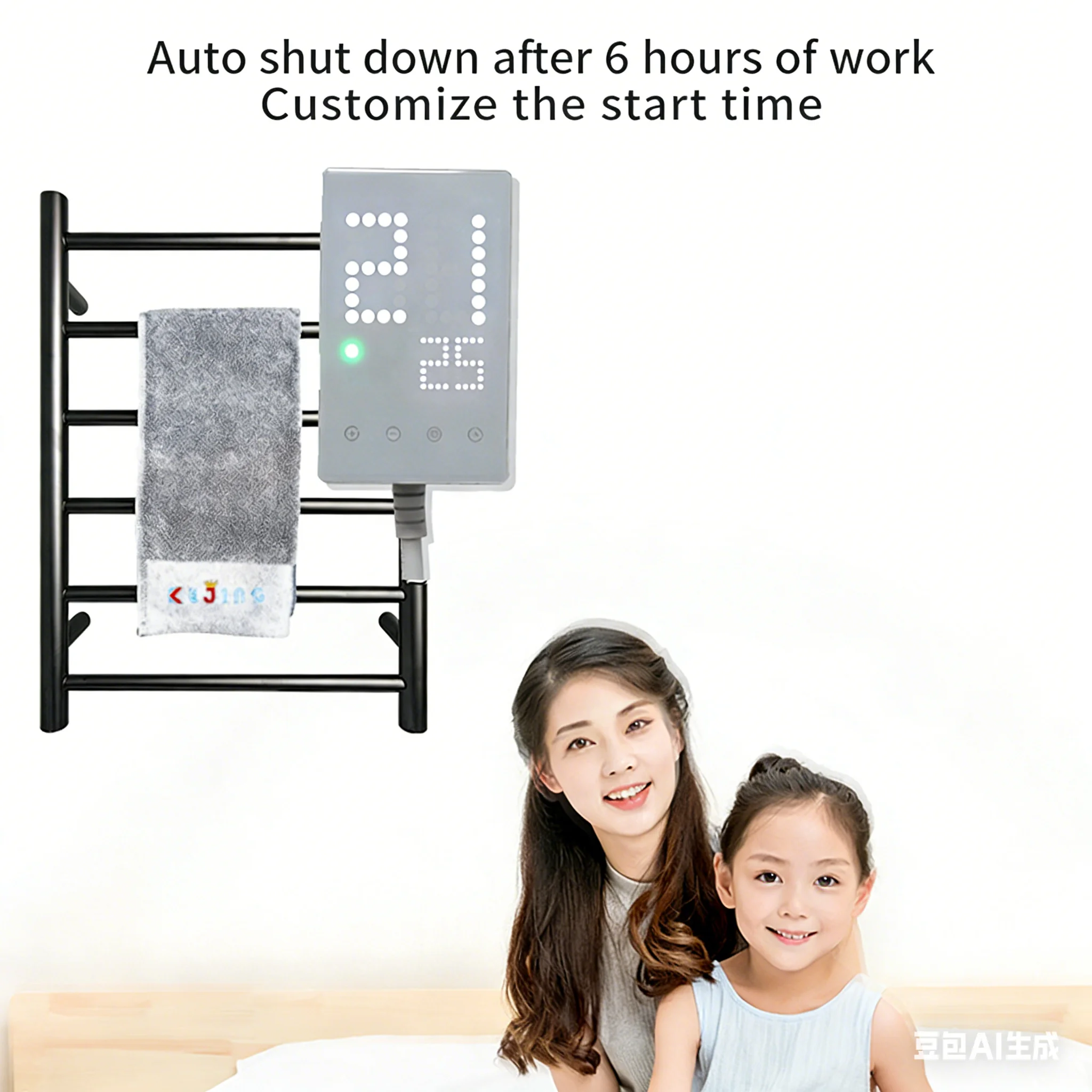 AC220V EU Smart Electric Towel Rack Thermostat Electric Heater Floor Temperature Controller Digital Display with Timer Function