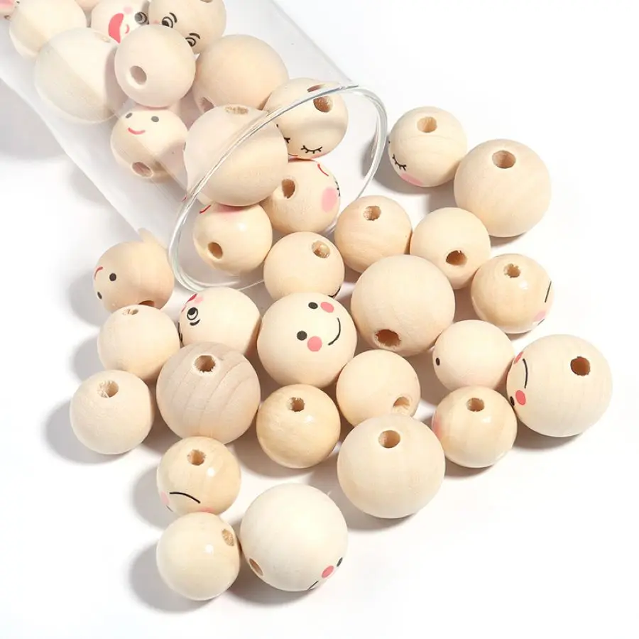 20mm Wooden Beads Head Beads Spacer Beads Wooden Loose Bead for DIY Bracelet Necklace Jewelry Macrame Hair Crafts Christmas