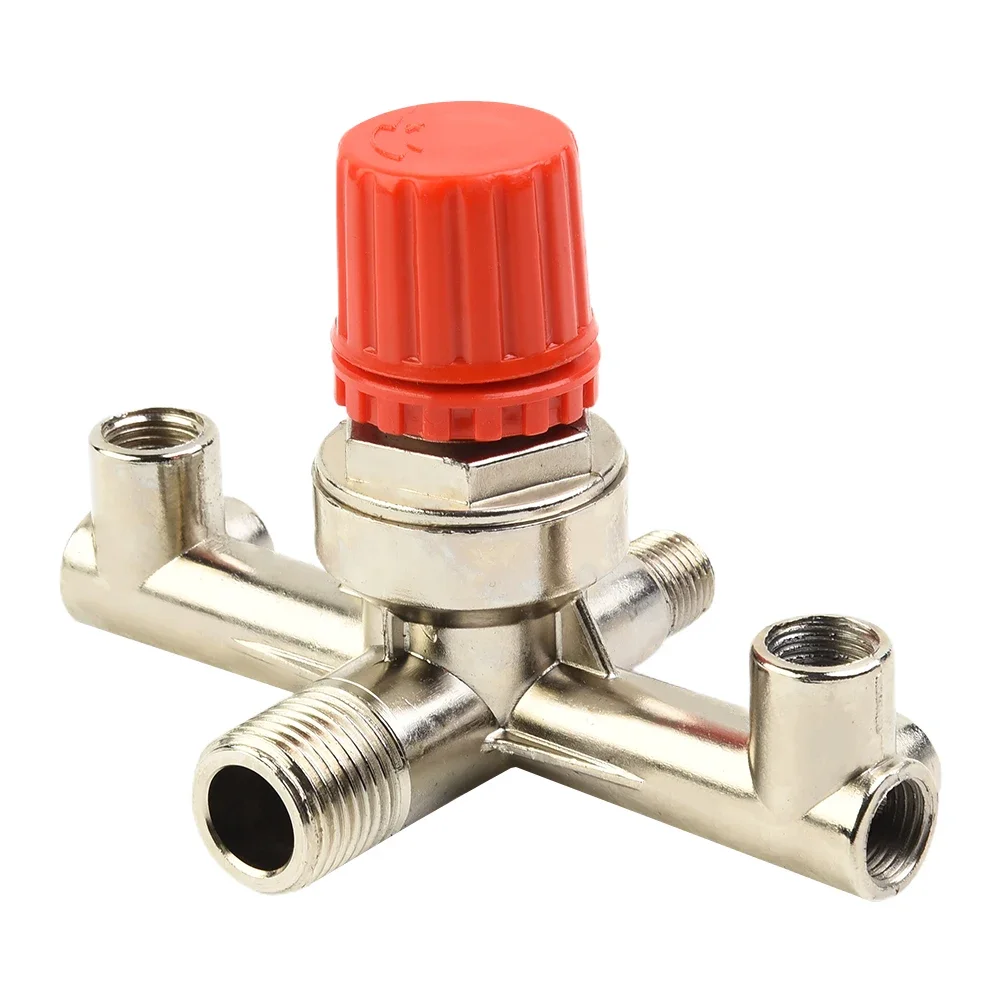 Original Gas Gauge Compatible Double Outlet Tube Air Compressor Switch Pressure Regulator Valve Zinc Alloy Material