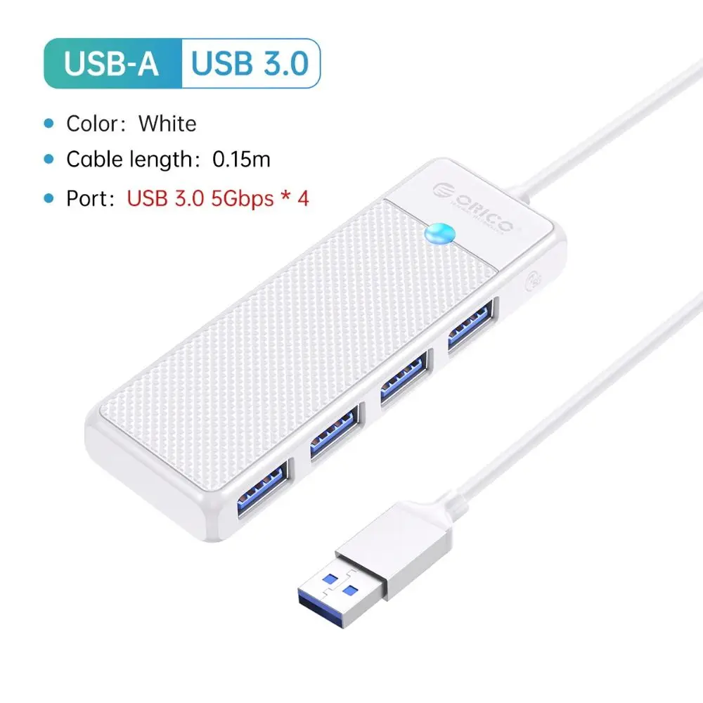 محول USB 4-Pors USB 3.0 الفاصل تمديد عالي السرعة 4 في 1 USB3.0 HUB موصل متعدد الوظائف USB ميناء المتوسع #5