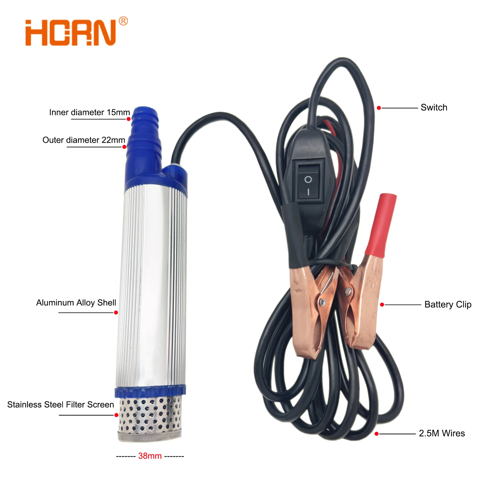 Electric Car Pump 38mm Portable Mini For Pumping Diesel Oil Water Transfer Pump Camping Fishing Submersible Pump 35L/min 12V 24V