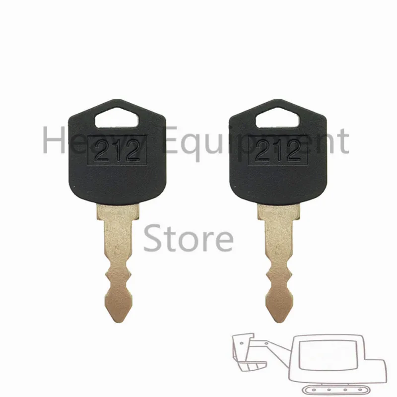 2 PCS 212 D554212 Ignition Key  fit For Various Doosan & Daewoo Forklift Models