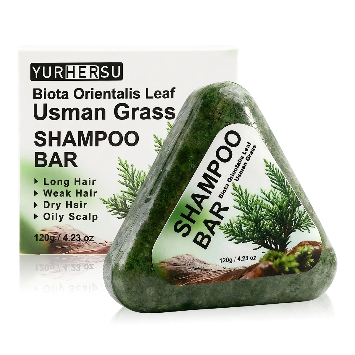 Usman Grass Shampoo Bar voor haargroei, anti-haaruitval, controleert olie, natuurlijke organische zeepreep