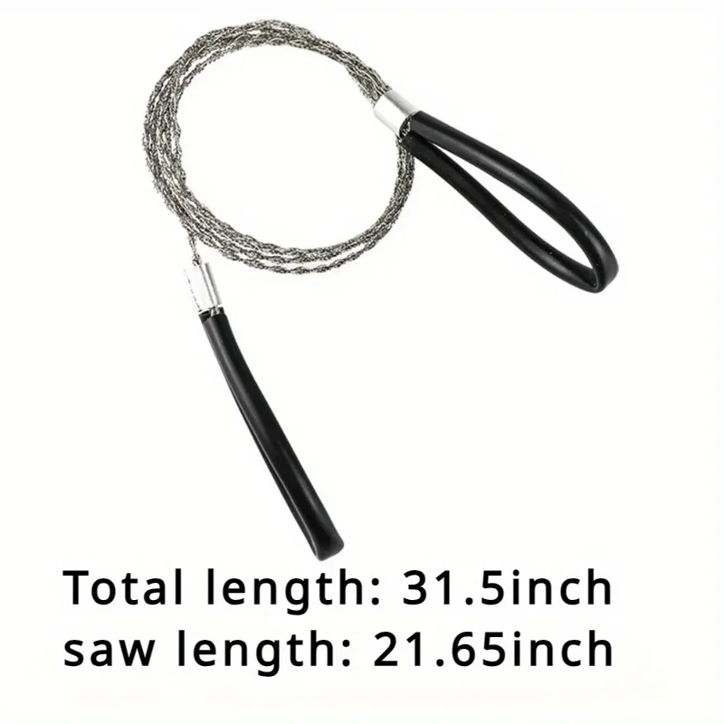 1PC portable stainless steel wire saw with finger handle, Pocket Manual chain saw for outdoor camping hiking survival