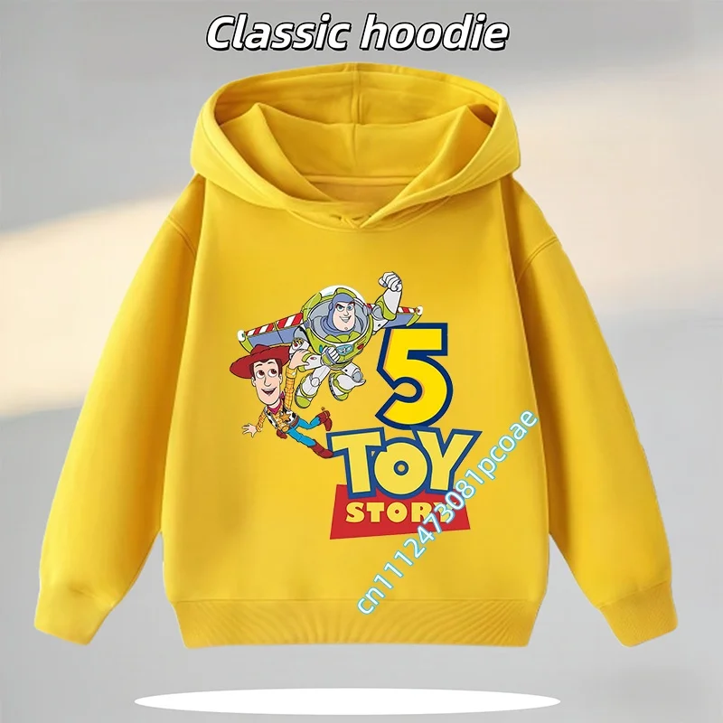 2026 New Toy Story 1 - 10-Year-Old Children Hooded Sweatshirt for Kids Casual Shirt Cartoon Print Fall/Winter Pullover Shirt