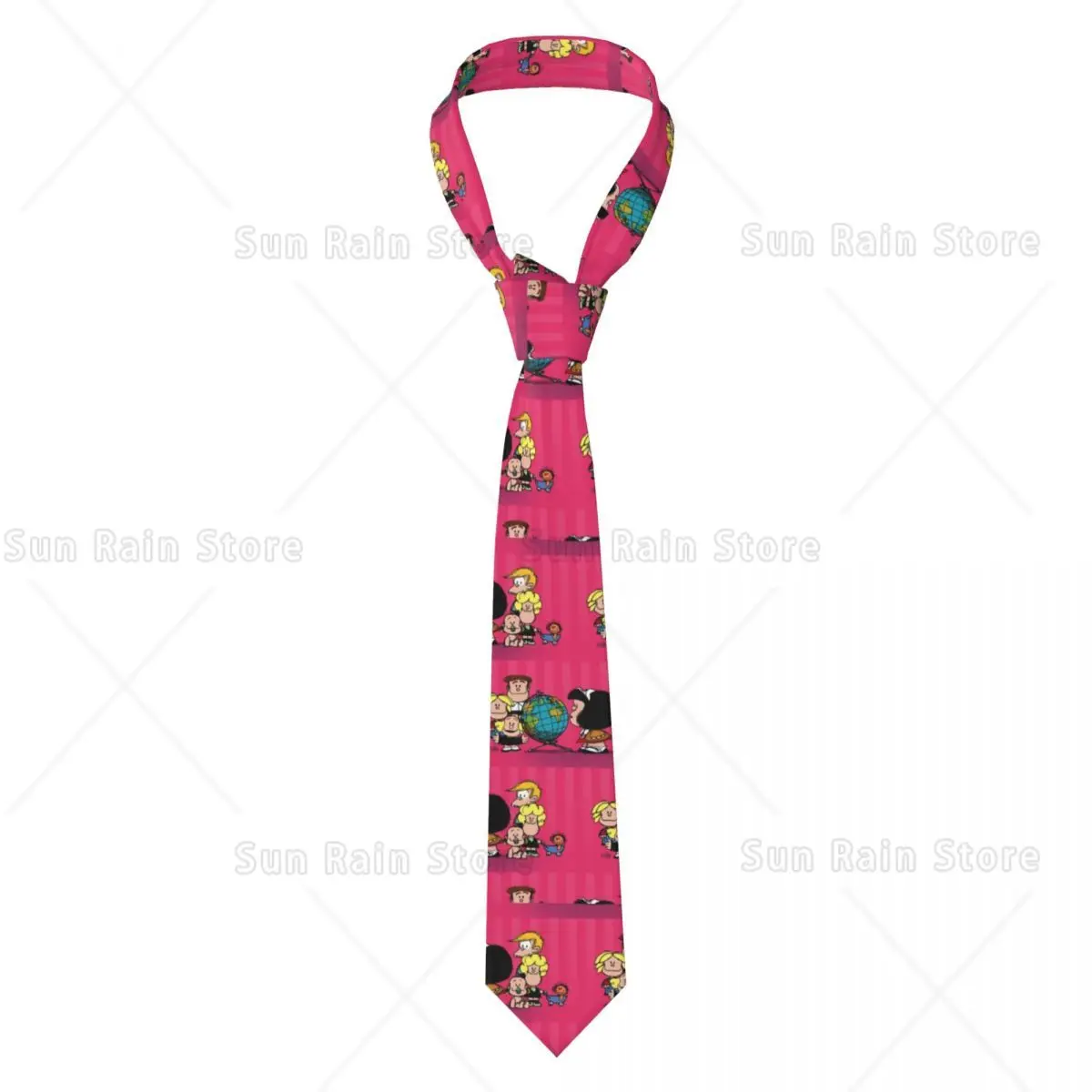 Custom Mens Funny Mafalda Frieds Neck Ties Argentina Quino Comic Fashion Tie For Banquet