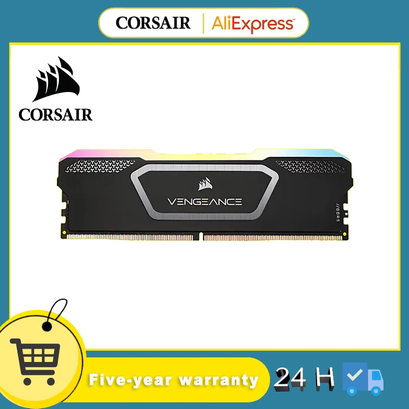 Комплект CORSAIR 32 ГБ (16 ГБ x 2)/64 ГБ (32 ГБ x 2) DDR5 6400 6800 7200 МГц Настольная карта памяти Avenger RGB SL Light Bar Черный C32/C34