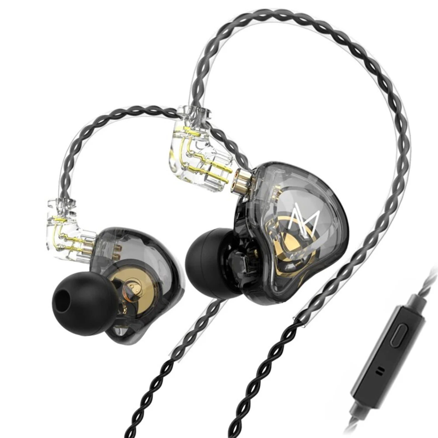 MT1 Black  Mic In Ear Earphone Dynamic DJ Monitor IEM Earbud HIFI Sport Noise Cancelling Headsets