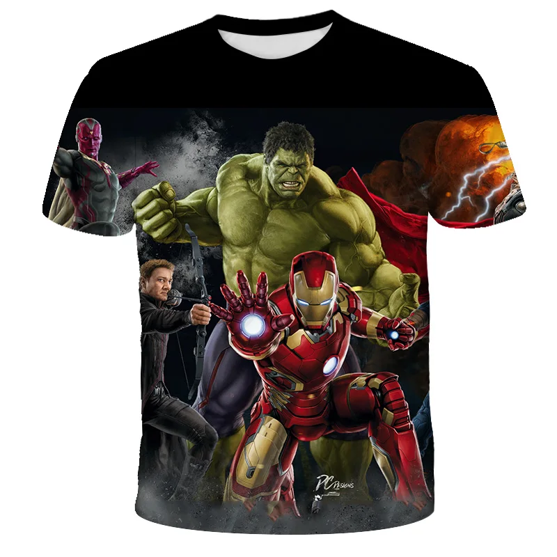 

New Marvel Spider Man T-shirt Boys' Clothing Superhero Hulk Children's T-shirt Children's Top T-shirt Summer