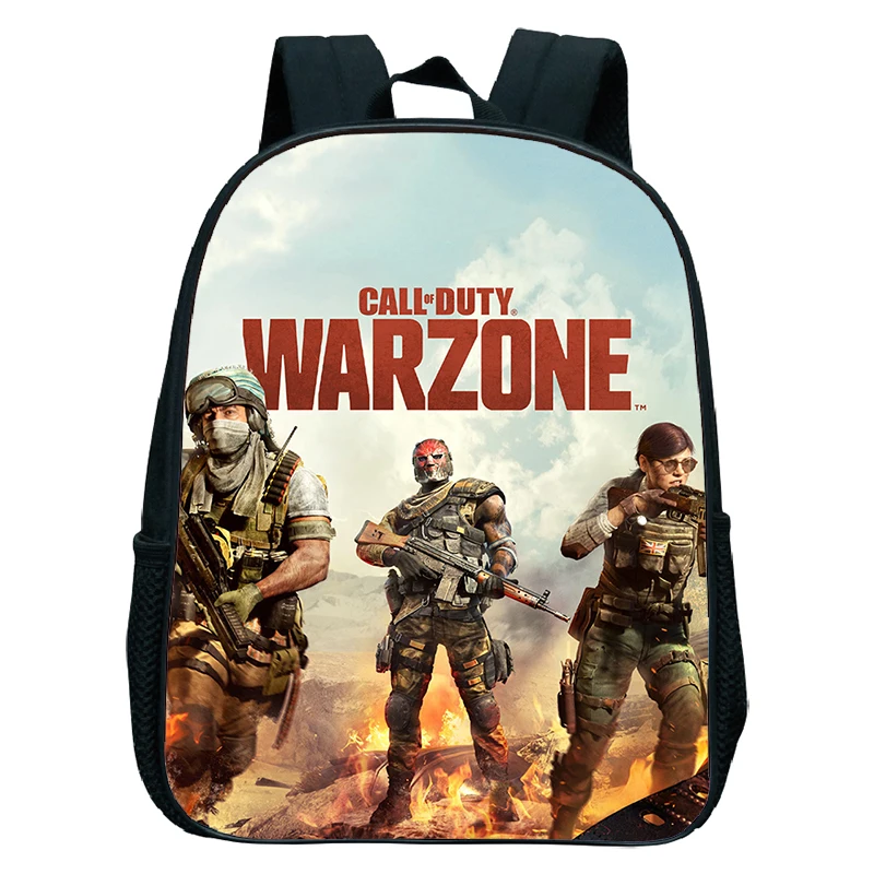 

12 Inch Call Of Duty Warzone Print School Bags Kids Kindergarten Backpack for Boys Girls Cool Game Toddler Bookbag for 2-4 Years