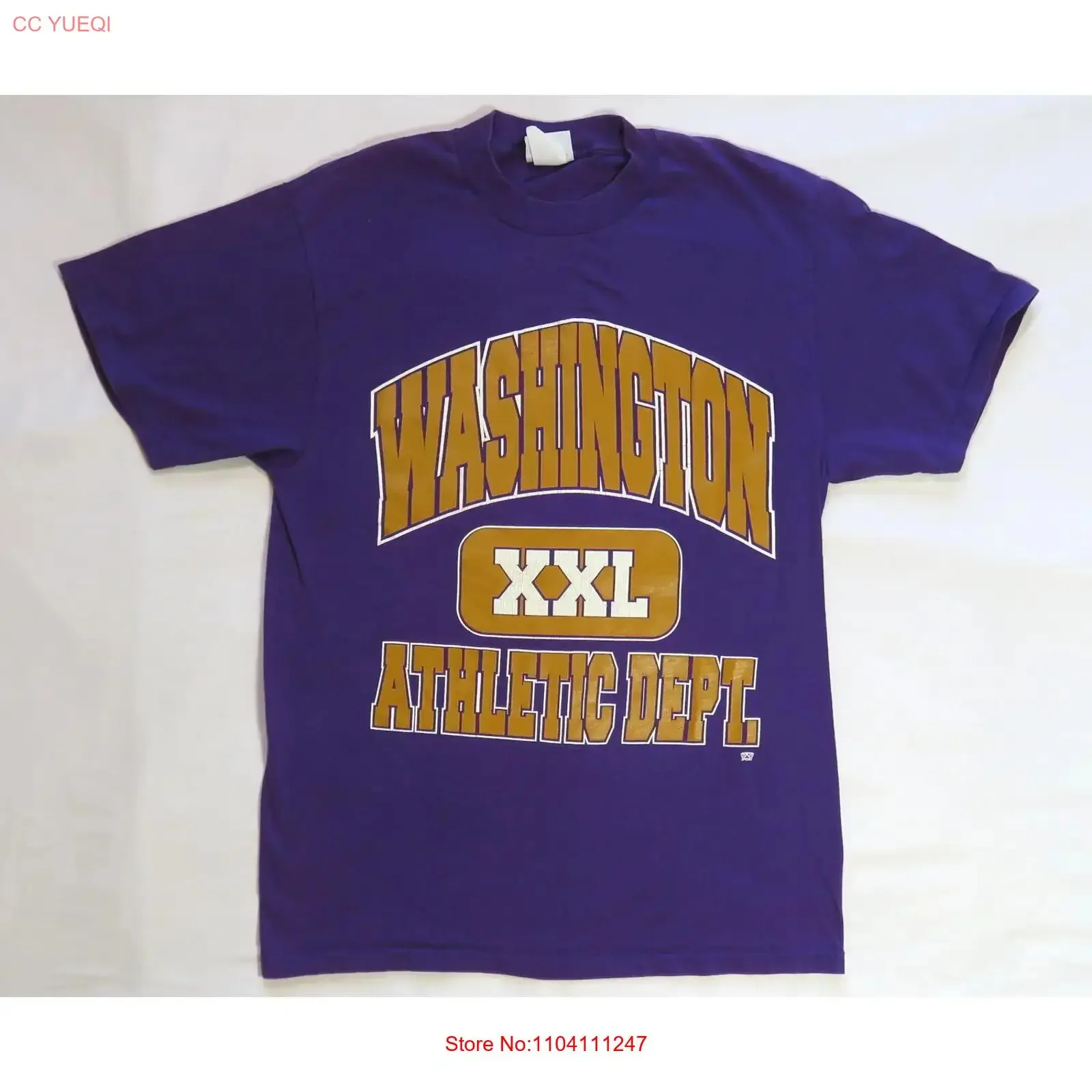 

Винтажная футболка 1990-х годов Washington Athletic Dept Huskies College Sports, винтажная стираная уличная одежда, топ для повседневной одежды, мода