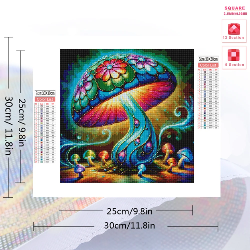 Evershine 5D DIY Diamond Mosaic Mushroom Rhinestones Painting Diamond Embroidery Landscape Drill New Arrival Home Decor