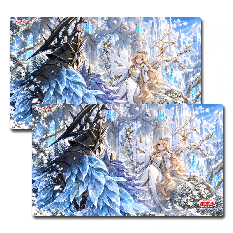Yu-Gi-Oh! TCG Playmat Illusion of the Winter Raven Witch Custom Anime Gaming Game Mat