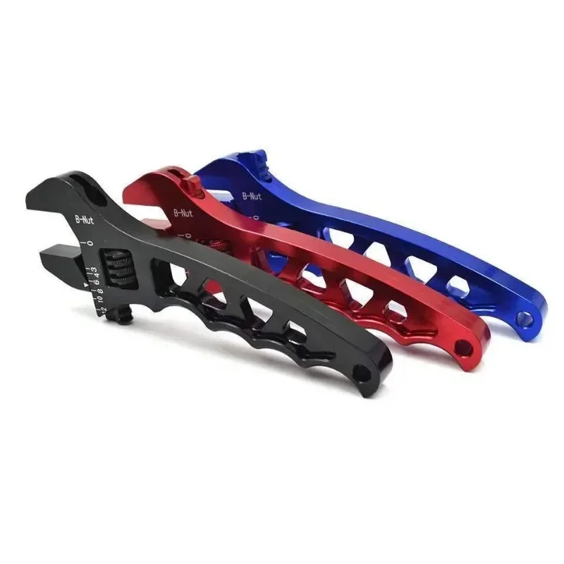 Modified automotive parts adjustable aluminum wrench AN3-AN12 red, blue, and black