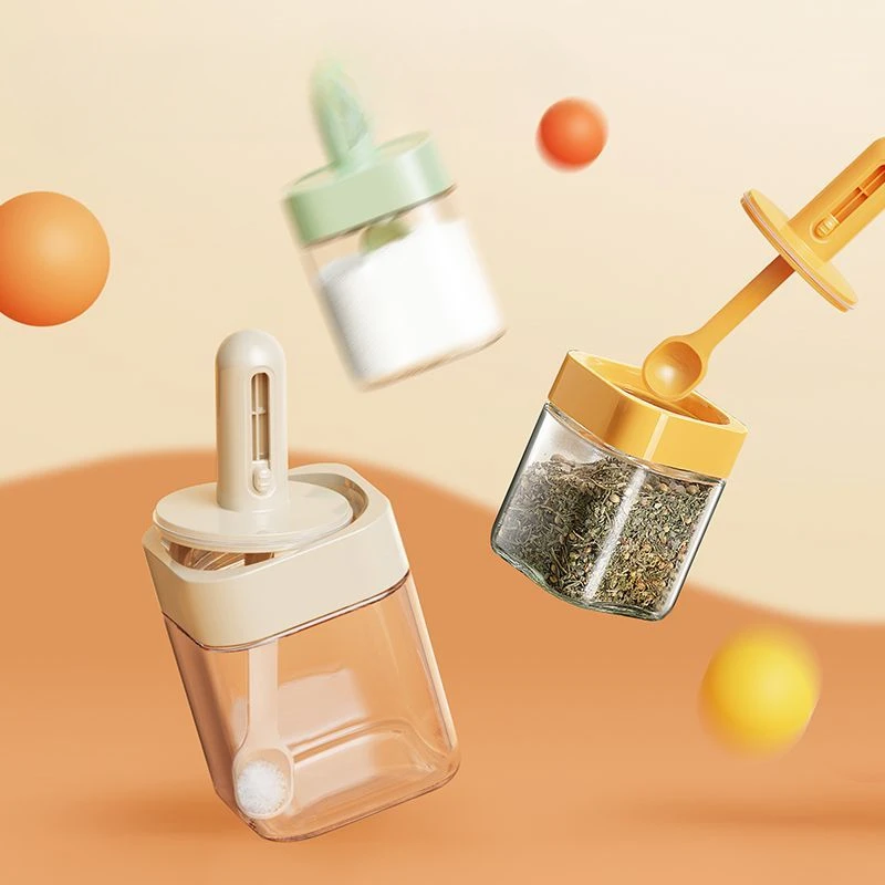Youpin Glazen Kruidenpot Telescopische Lepel Verzegelde Kruidenlepel Hoes Geïntegreerde Vochtbestendige Keukenkruidenfles Thuis