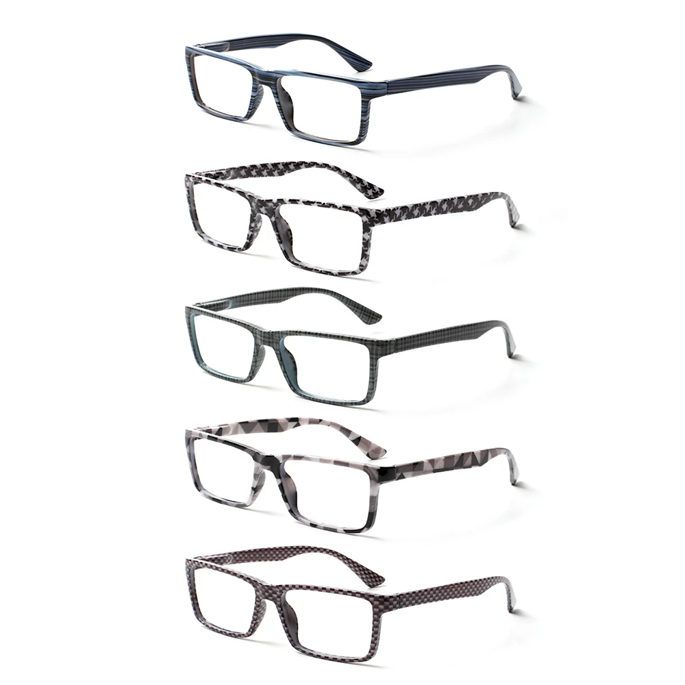 CLASAGA نظارات للقراءة مرنة الربيع المفصلي المطبوعة زهرة مستطيل الإطار الرجال النساء HD وصفة طبية قارئ النظارات 0 ~ + 6.0 #6